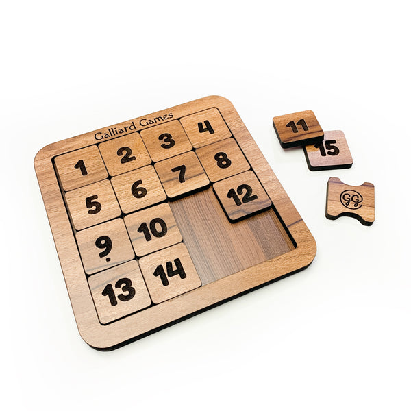 Galliard Games Wooden Slide Fifteen Puzzle 4x4