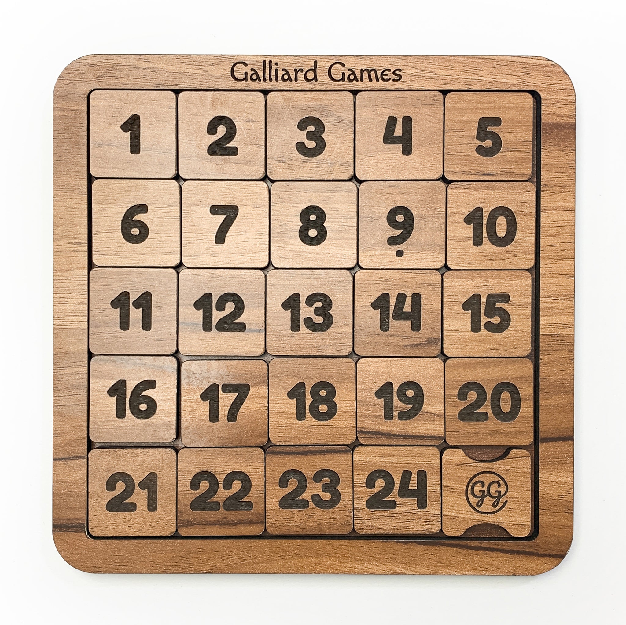 Galliard Games Wooden Slide Fifteen Puzzle 5x5