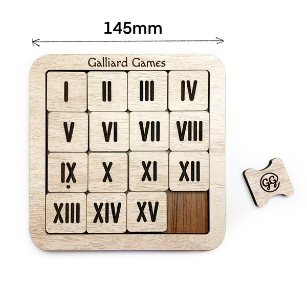 Galliard Games Wooden Slide Fifteen Puzzles 4x4 Roman