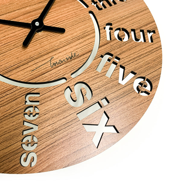 Galliard Games Townside Wooden MDF Wall Clock Close-up