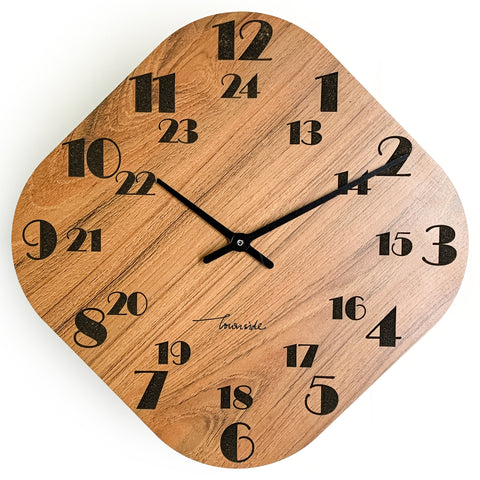 Galliard Games Townside Wooden MDF Wall Clock 24 Hour