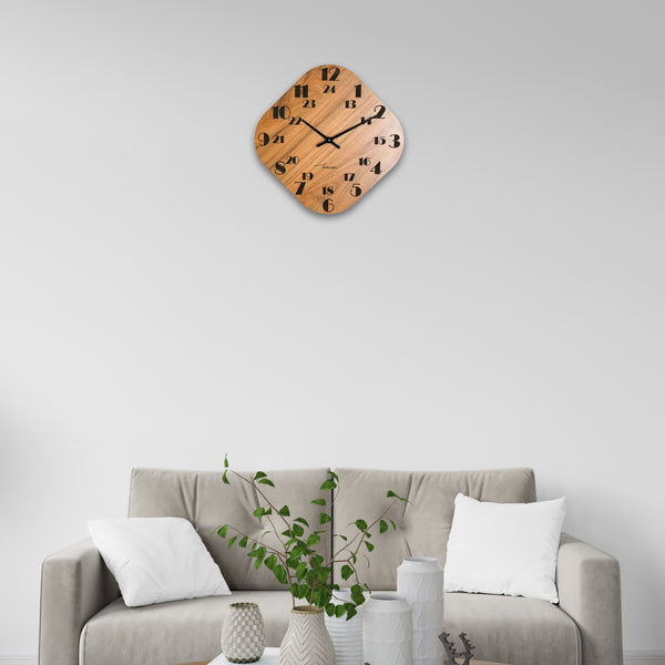 Galliard Games Townside Wooden MDF Wall Clock 24 Hour in Living Room