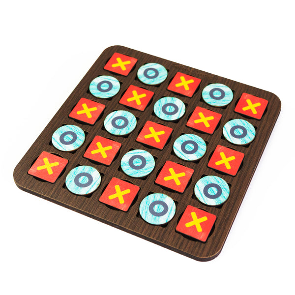 Galliard Games Wooden Printed Board Game - Tic Tac Toe