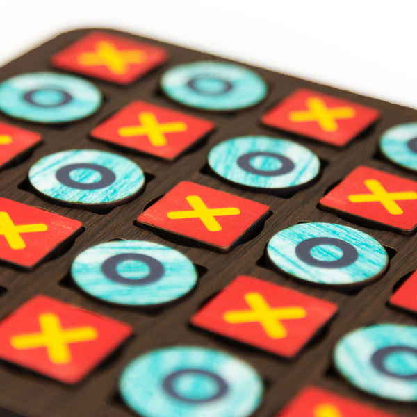 Galliard Games Wooden Printed Board Game - Tic Tac Toe