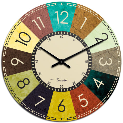 Galliard Games Townside Printed Wooden Wall Clock Retro Roulette