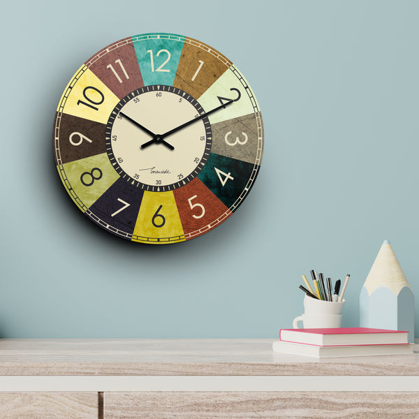 Galliard Games Townside Printed Wooden Wall Clock Retro Roulette