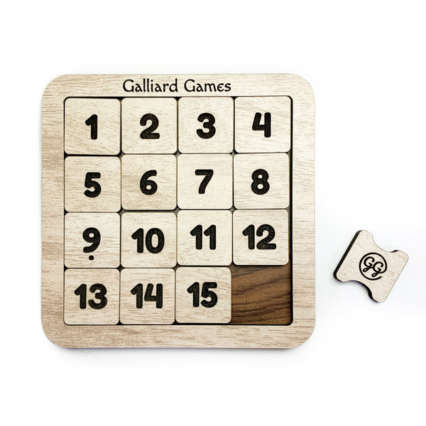 Galliard Games Wooden Slide Fifteen Puzzle 4x4