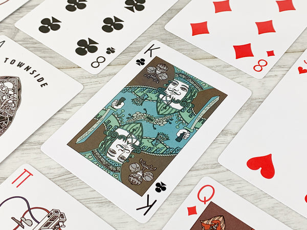 Townside and Blue Pisces Playing Cards Deck in Poker Side Brick