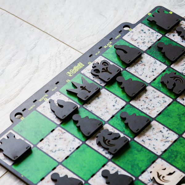 Galliard Games Wall Chess with Black Chessmen (Forest Green)