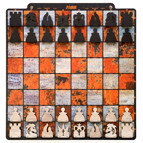 Galliard Games Wall Chess with Black Chessmen (Rusty Cinnamon)