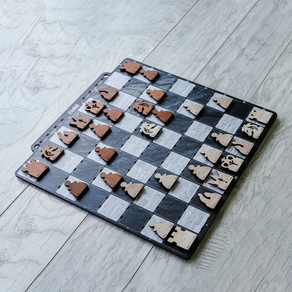 Galliard Games Wall Chess with Red Chessmen (Black Wall)