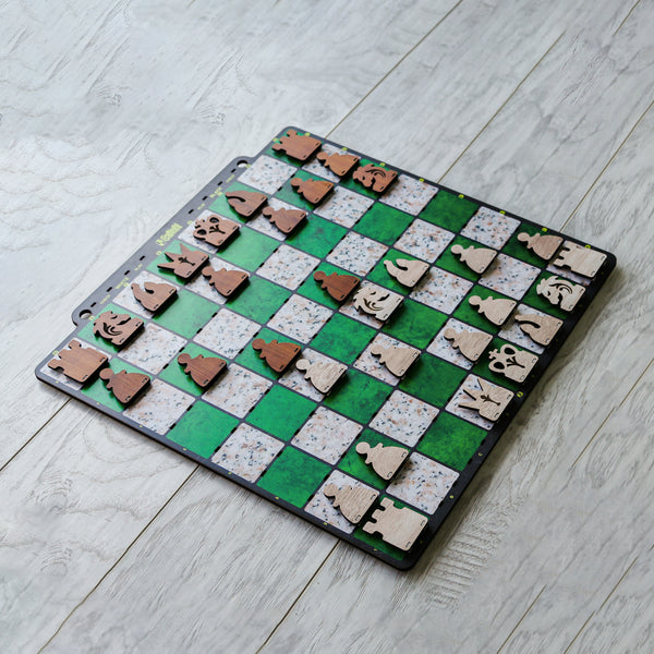 Galliard Games Wall Chess with Red Chessmen (Forest Green)
