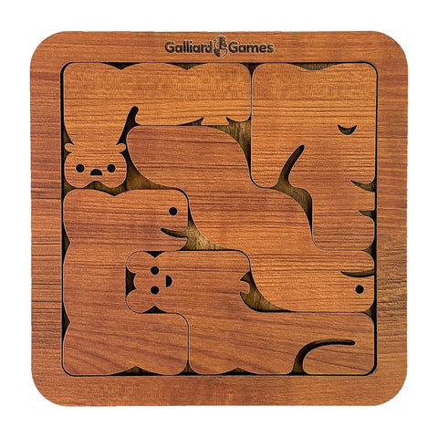 Galliard Games Wooden Shape Fit Puzzle, Animals Fit Type 1