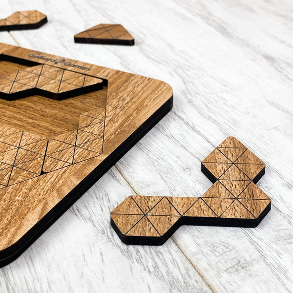 Galliard Games Wooden Shape Fit Puzzle, Hexagonal