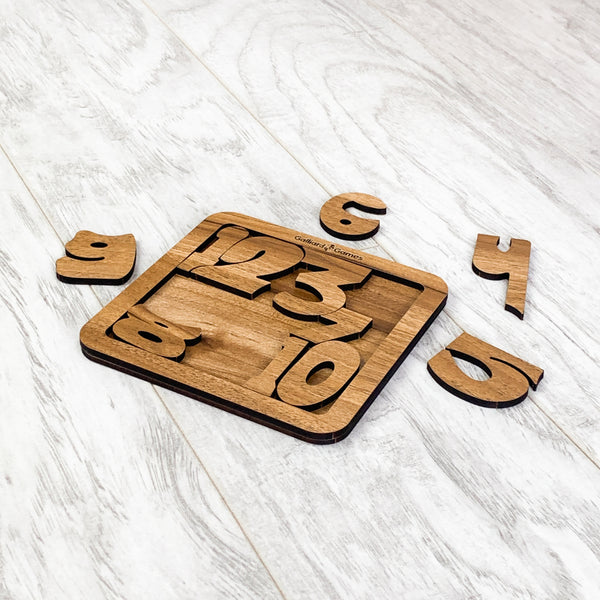 Galliard Games Wooden Shape Fit Puzzle, Regular Number Fit