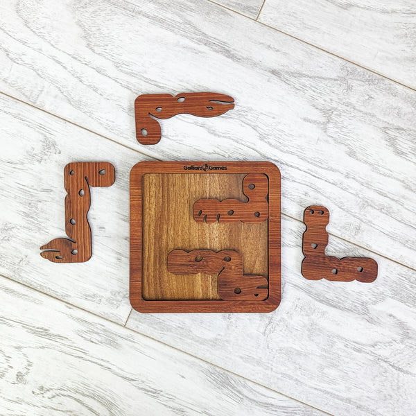 Galliard Games Wooden Shape Fit Puzzle, Worms Fit