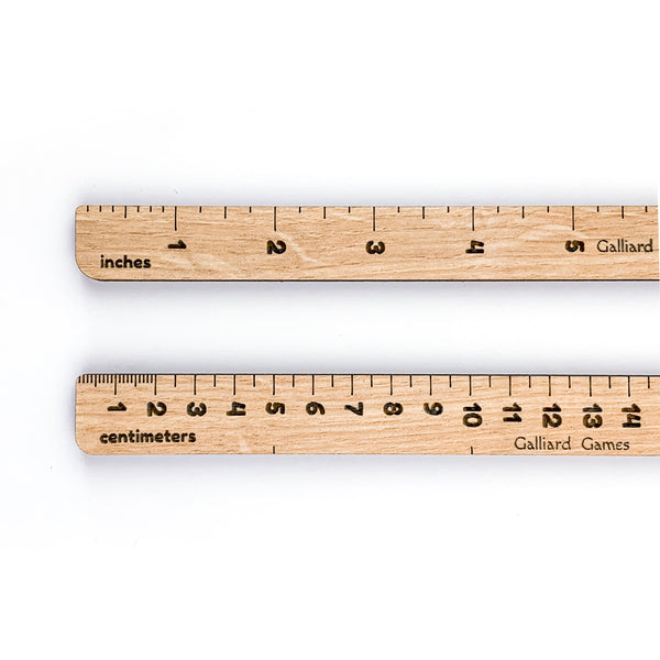 wooden rulers for inches and centimetres beige in color