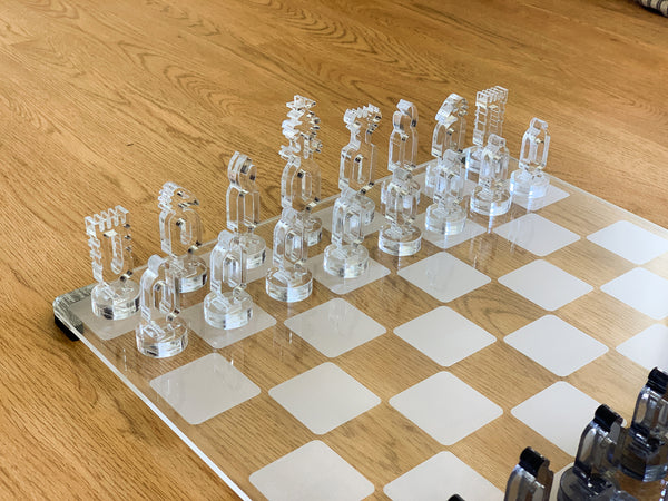 galliard games angelic chess on transparent board