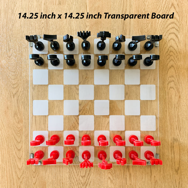 galliard games imperial chess on transparent board top view