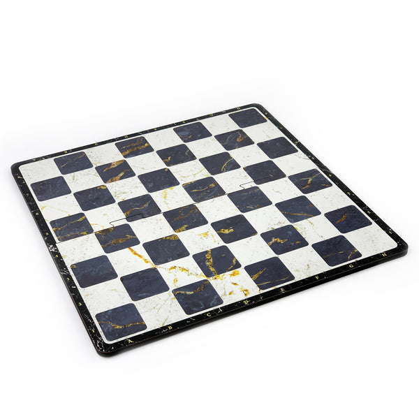 Galliard Games Black Stone Print Chess Staunton Premium Plastic Chessmen