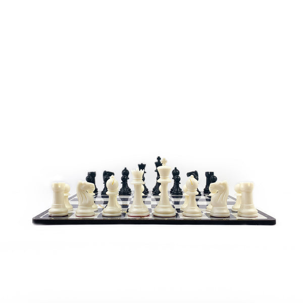 Galliard Games Black Stone Print Chess Staunton Premium Plastic Chessmen
