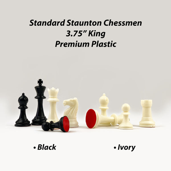Galliard Games Royal Black Chess Staunton Premium Plastic Chessmen