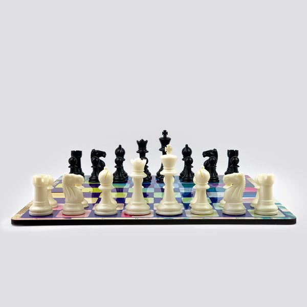 Galliard Games Aqueous Print Chess Staunton Premium Plastic Chessmen