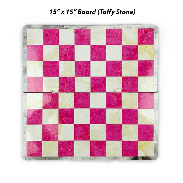 Galliard Games Taffy Stone Print Chess Staunton Premium Plastic Chessmen