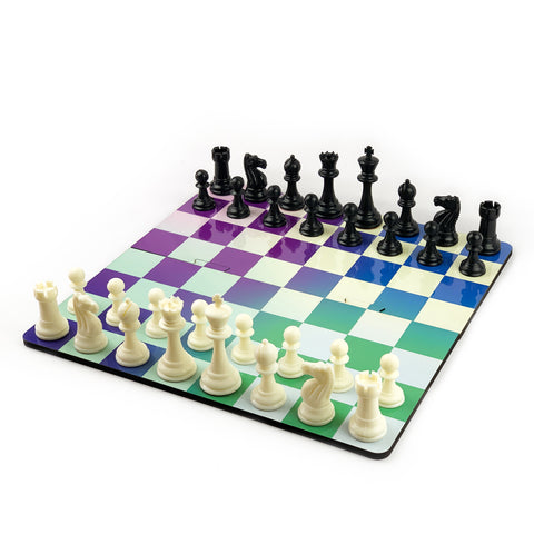 Galliard Games Gradient Print Chess Staunton Premium Plastic Chessmen