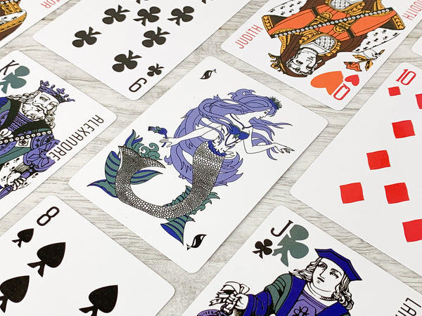 Blue Pisces Poker Playing Card Faces