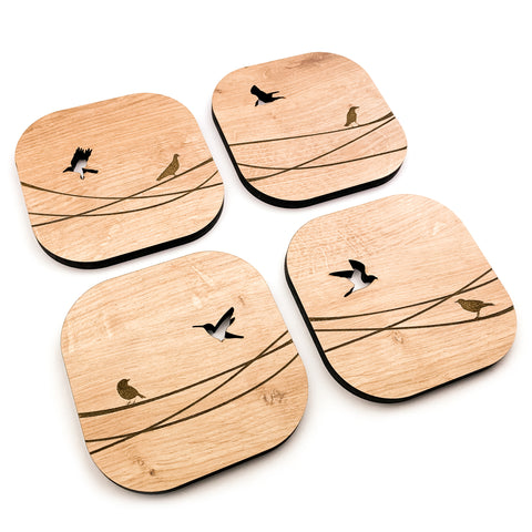 townside birds in countryside coasters