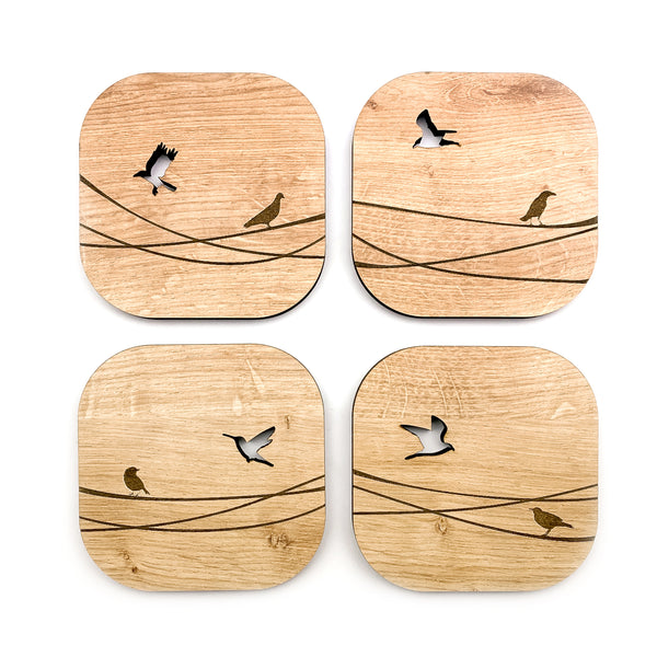 townside birds in countryside coasters