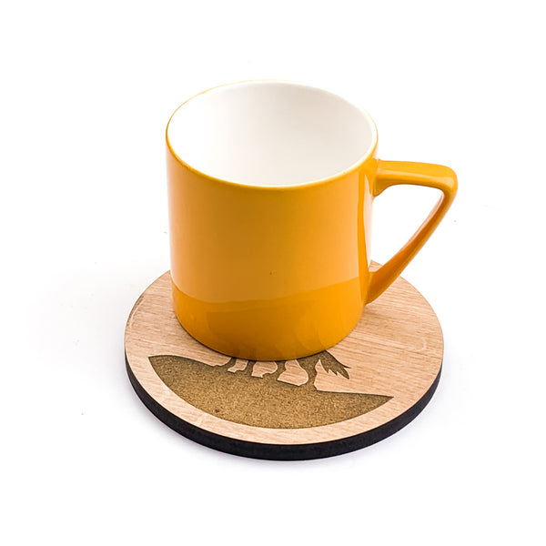 townside wolf coaster with yellow cup