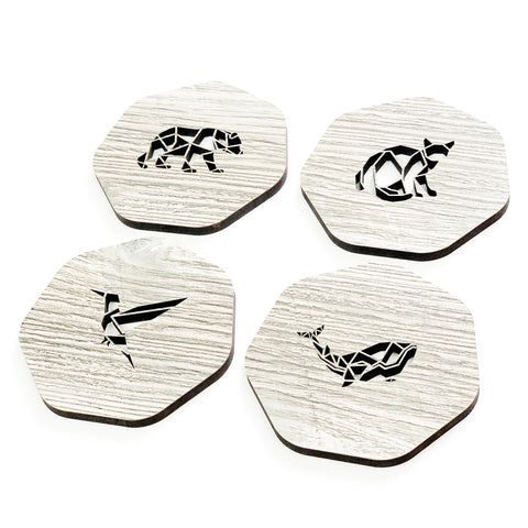 townside animals coasters white