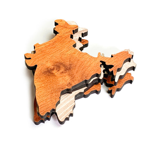 Townside Map of India Wooden Coasters