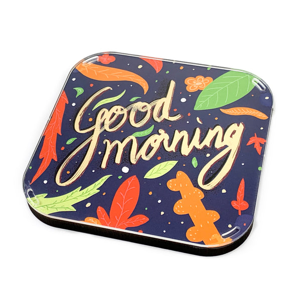 Townside Morning Quotes Printed Coasters