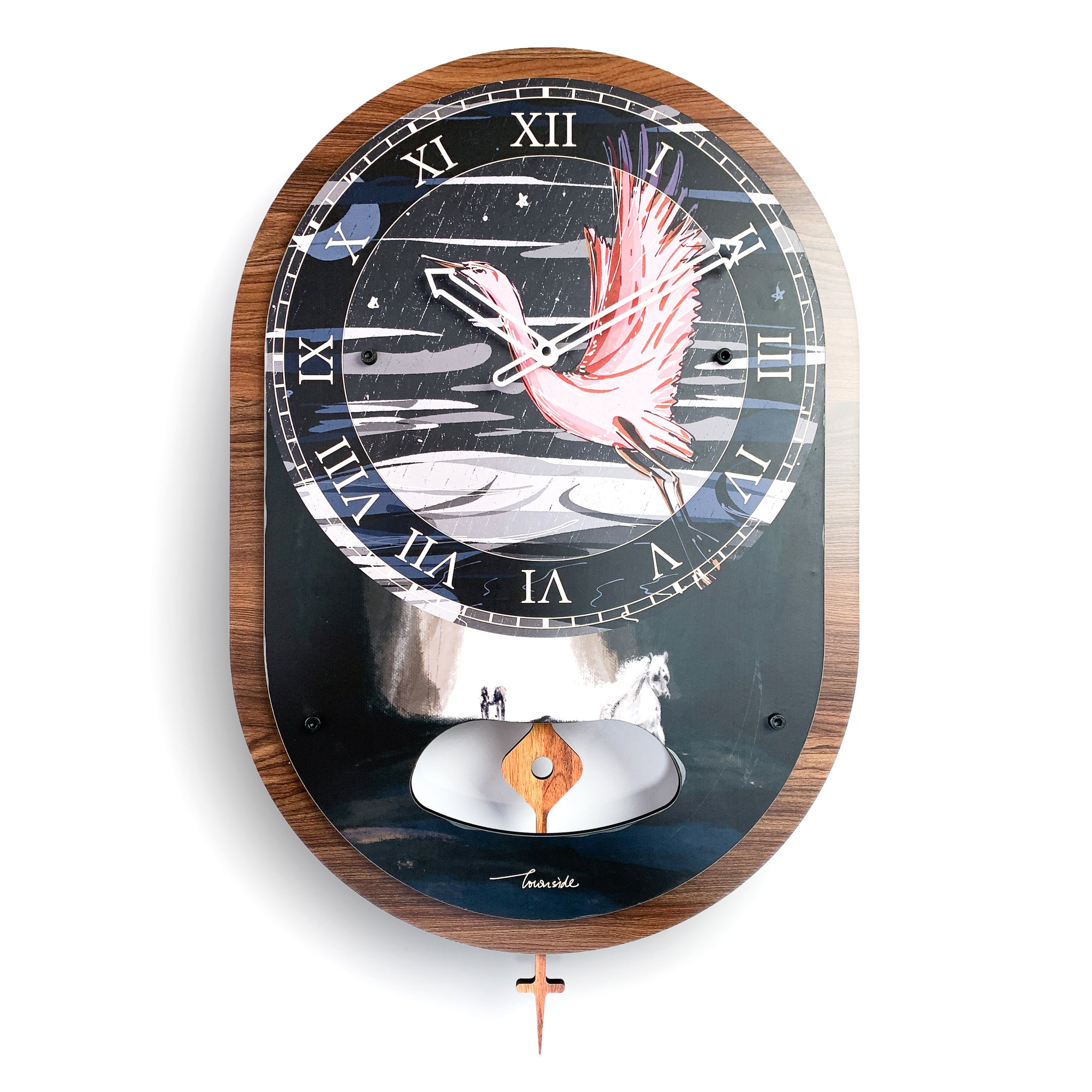 Townside Pendulum Clocks Printed - Flamingo