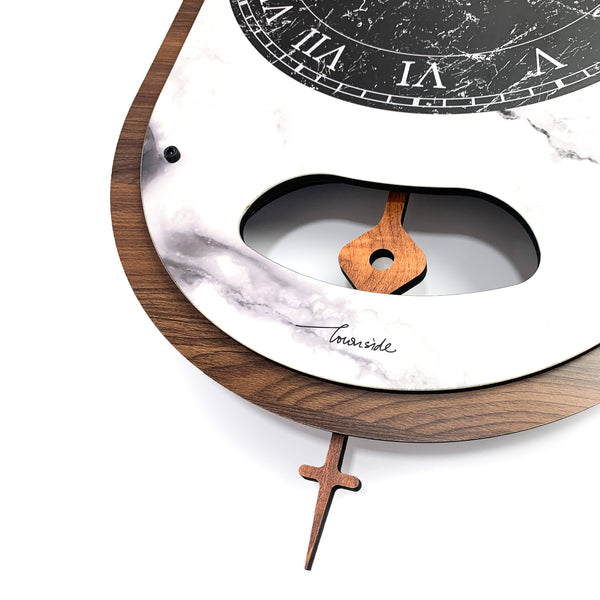 Townside Pendulum Printed Clocks - Black Stone Dial Print