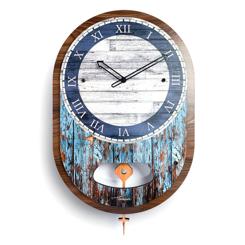 Townside Pendulum Printed Clocks - Tinted Blue Dial Print