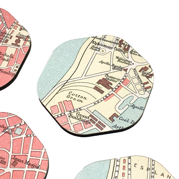 Townside Virtuoso Old Bombay Map Coasters