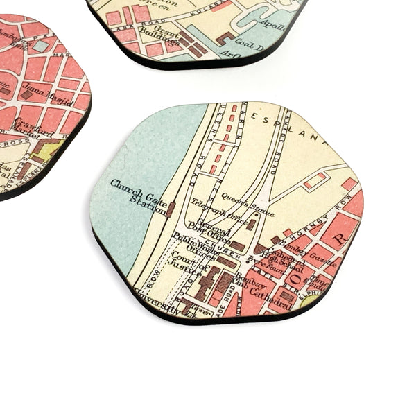 Townside Virtuoso Old Bombay Map Coasters