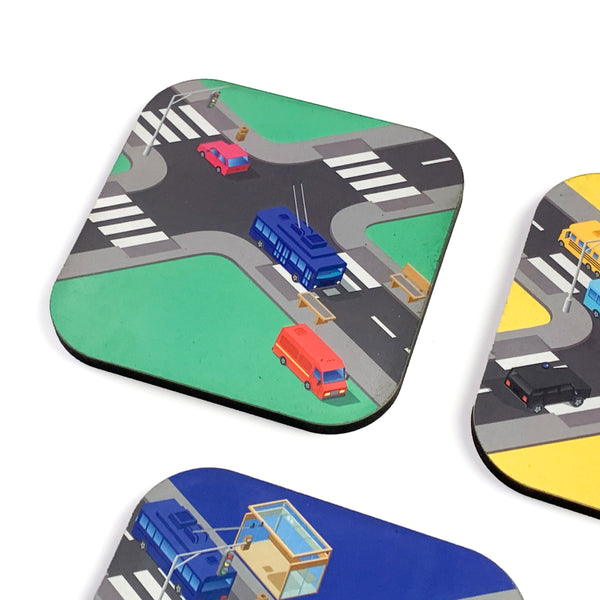 Townside Iso Vehicles Virtuoso Coasters, Set of 4