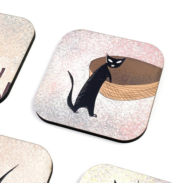 Townside Cats Virtuoso Coasters, Set of 4