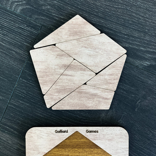 Galliard Games Wooden Shape Fit Puzzle, Pentagonal